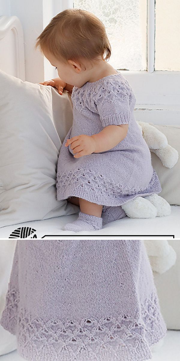 free knitted baby dress pattern