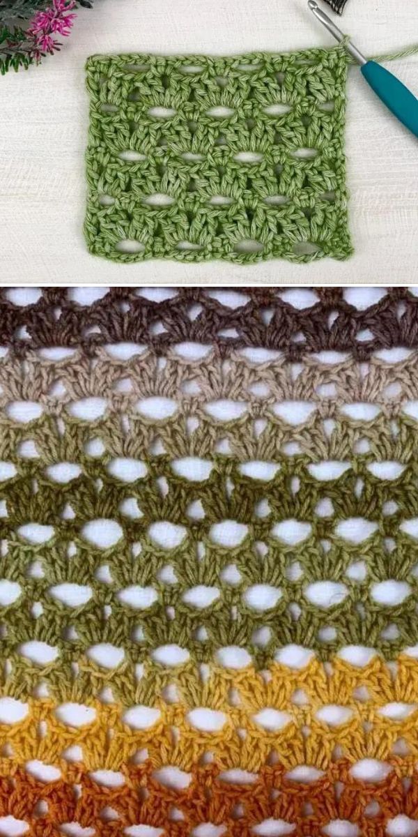 Peephole lace stitch crochet tutorial