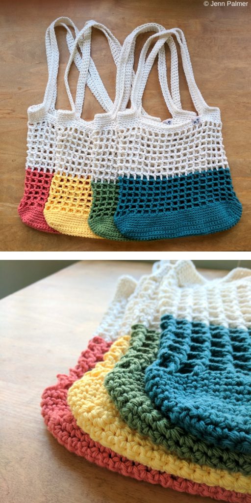 Color Block Market Bag Free Crochet Pattern