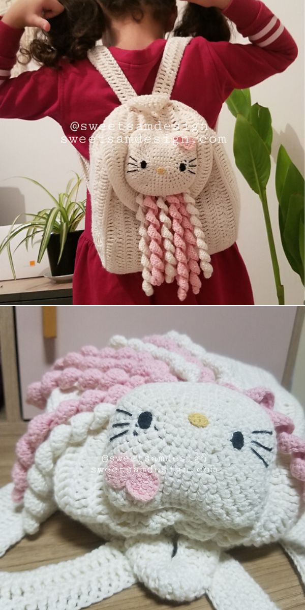 Hello Kitty Backpack free crochet pattern