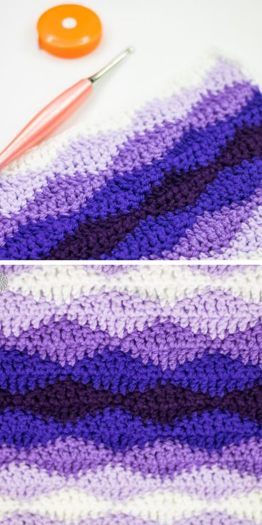 Rolling Waves Blanket Free Crochet Pattern