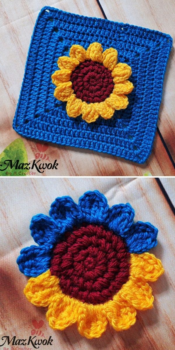 Sunflower Square Free Crochet Pattern