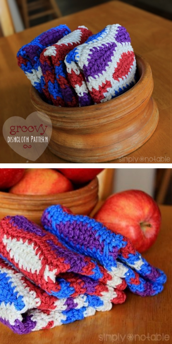 Groovy Dishcloth free crochet pattern