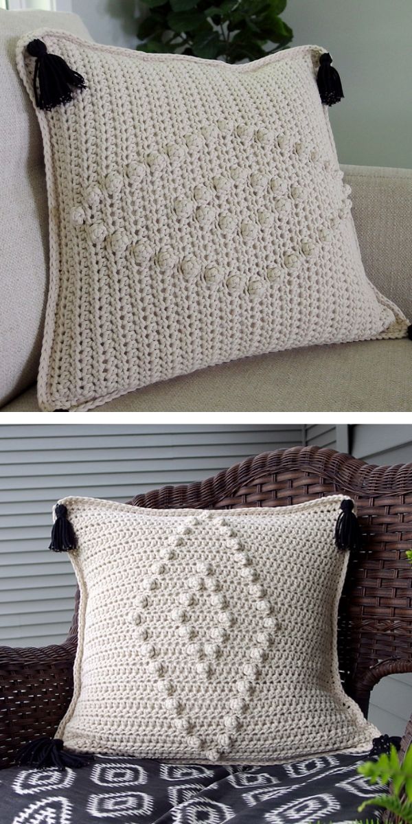 free knitting pattern: Stylish Pillow For Your Home 