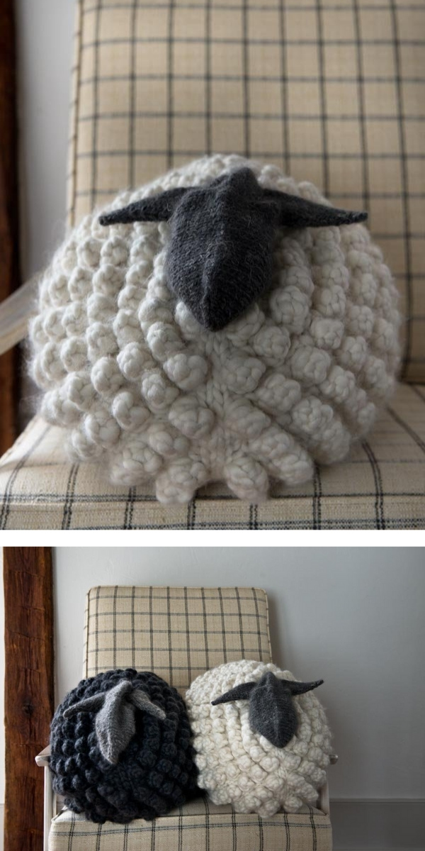 Knit Clouds Pillow Free Knitting Pattern