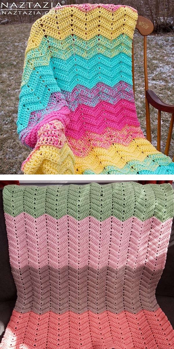 free crochet pattern: Ripple Cozy Blankets