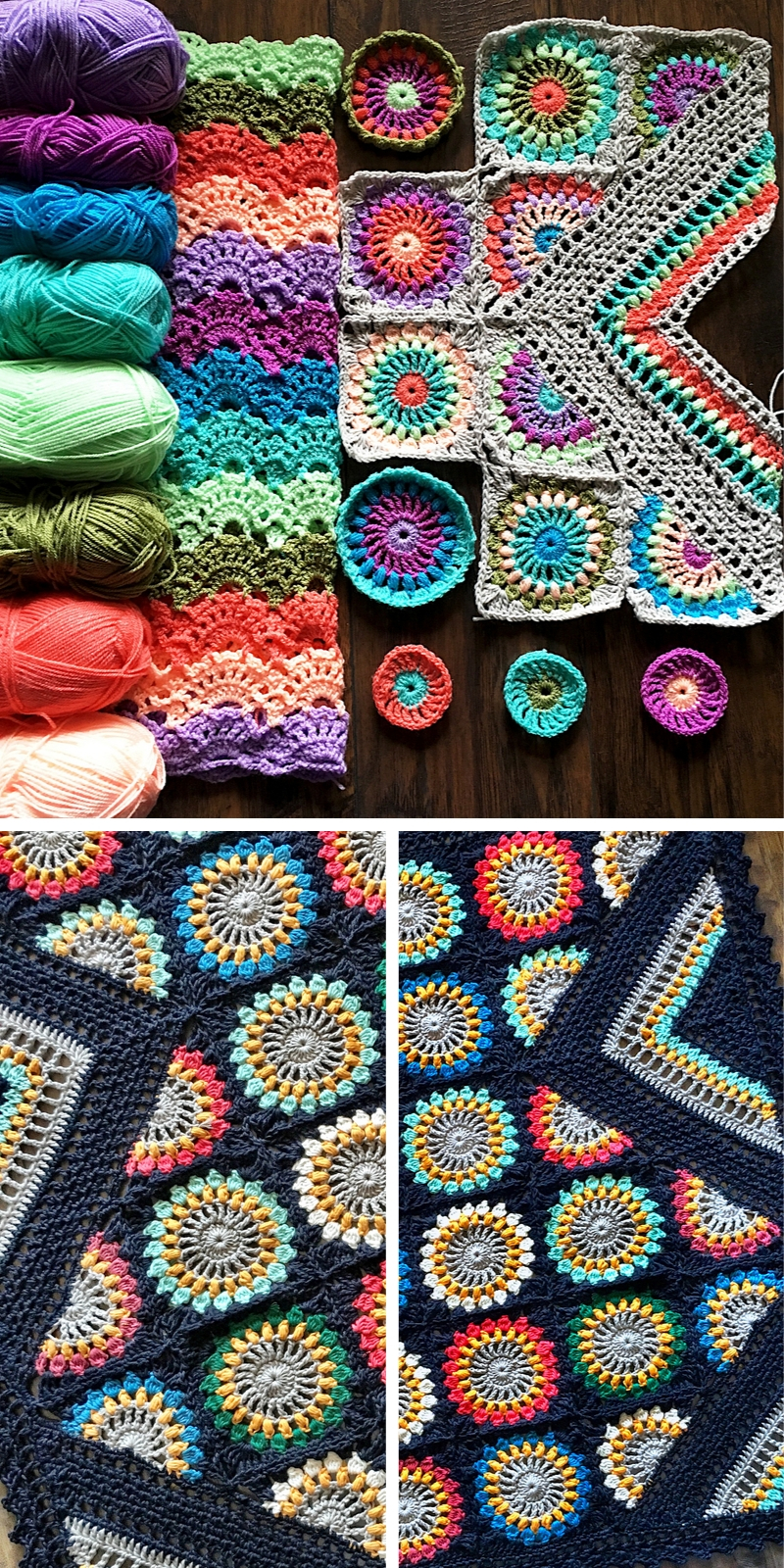 Colorful Wildflower Crochet Blankets – 1001 Patterns