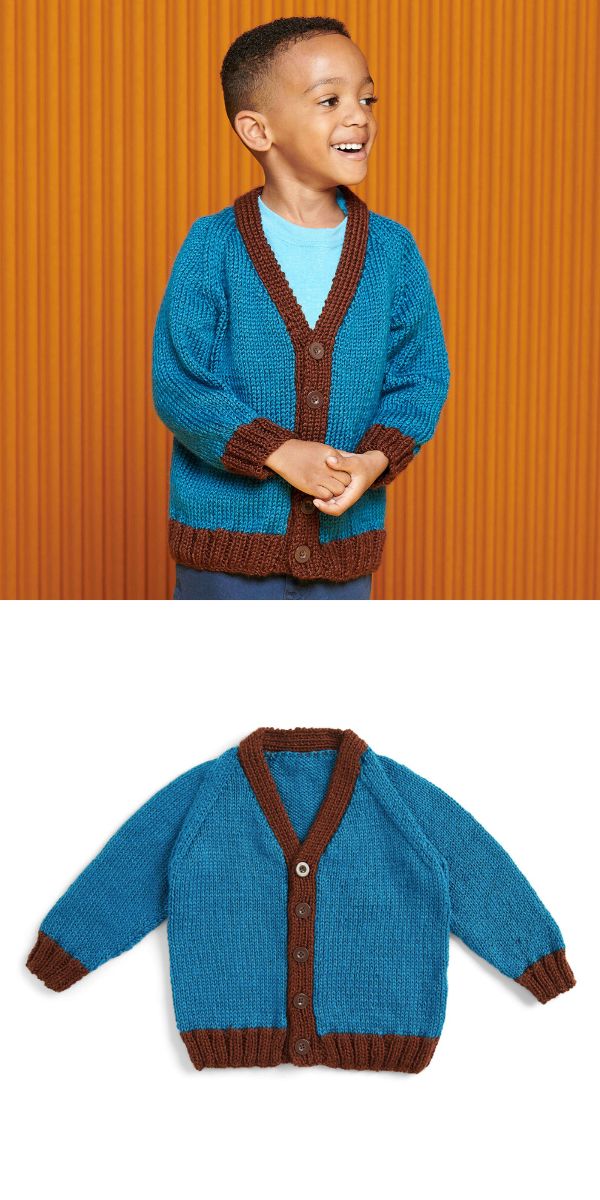 knitted kids cardigan free pattern