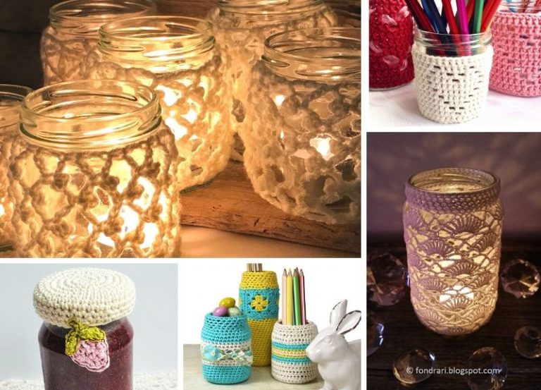 16 Jar Cover Free Crochet Patterns