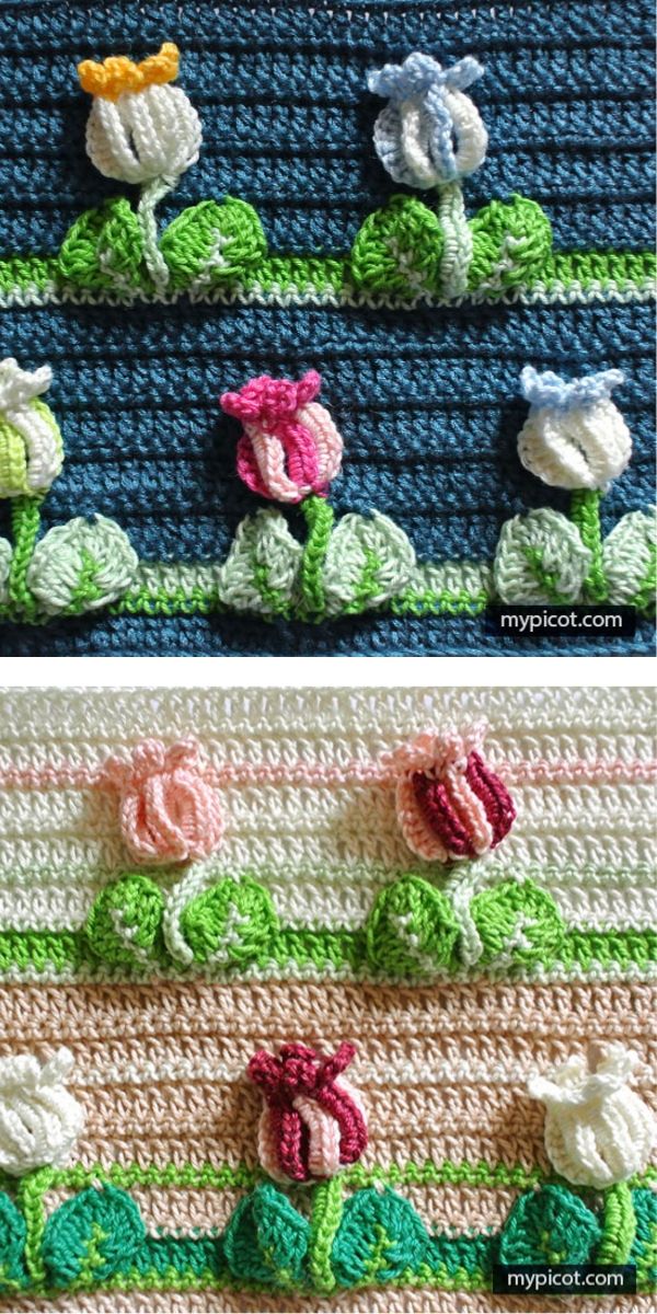 Spring Floral Crochet Tulip Stitches Ideas – 1001 Patterns