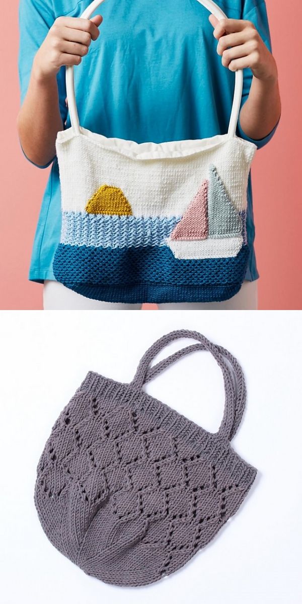 Easy Felted Tote Bag in Cheery Stripes -free knitting pattern