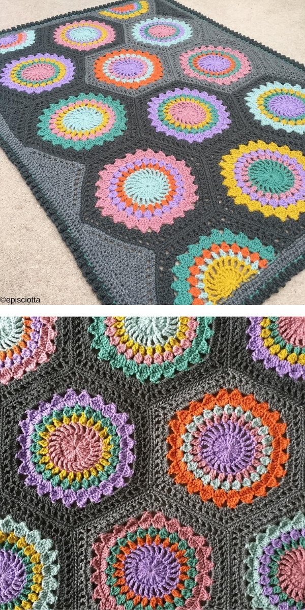 Hexagon Burst Free Crochet Pattern