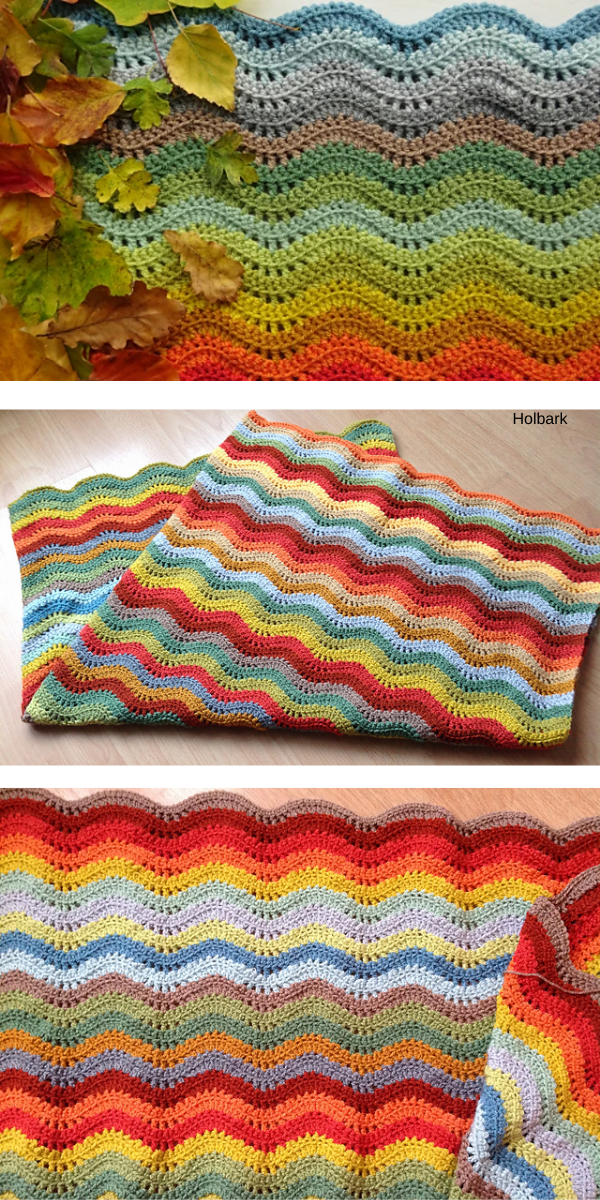 Wavy colorful rainbow blanket