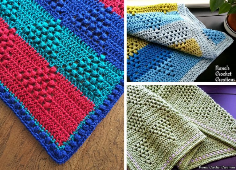 Nana’s Triangle Bobble Blanket Free Crochet Pattern