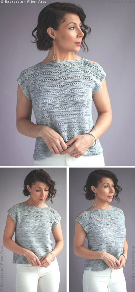 Cirrus Open Shoulder Tee Free Crochet Pattern