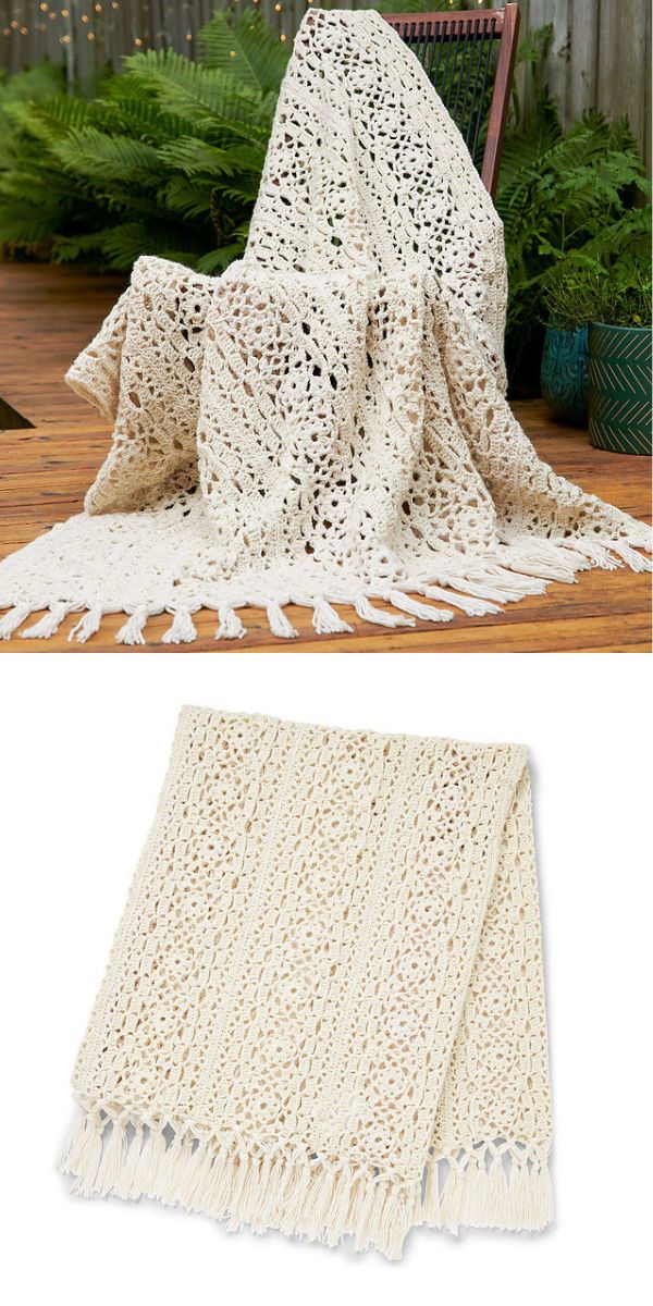 free crochet Irish lace blanket pattern