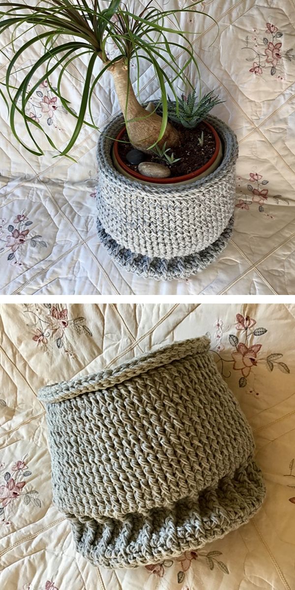 Crochet Pattern Cosy Flowerpot Case