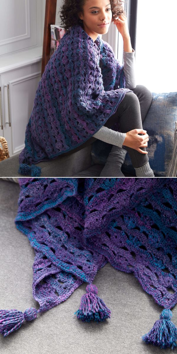 free Crochet Blanket Shawl pattern