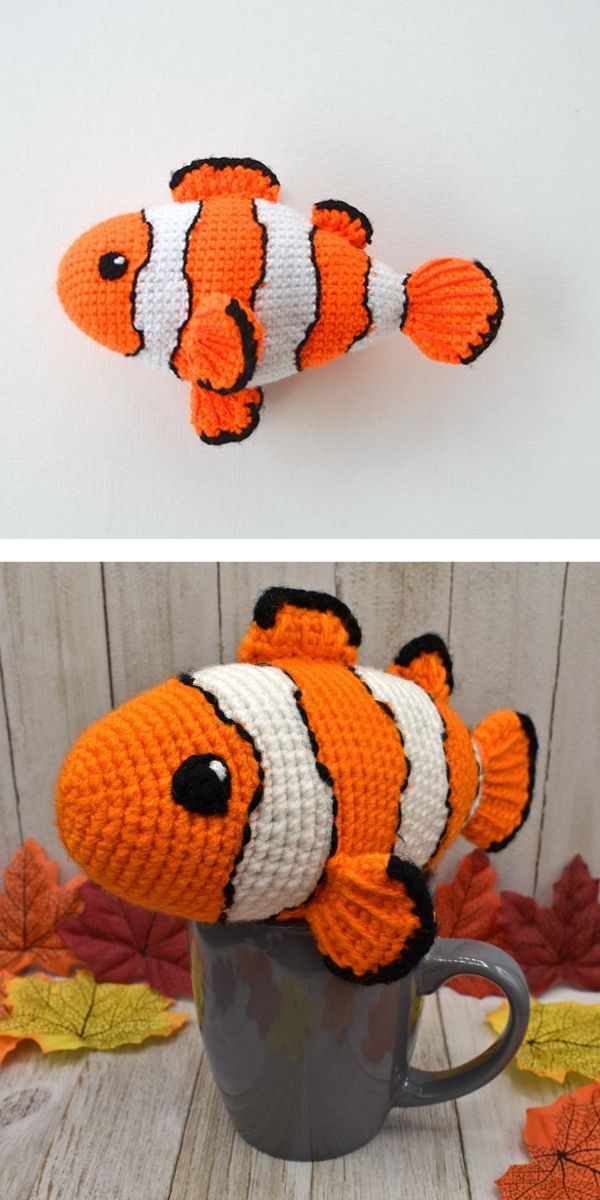 free crochet pattern: Clownfish Amigurumi