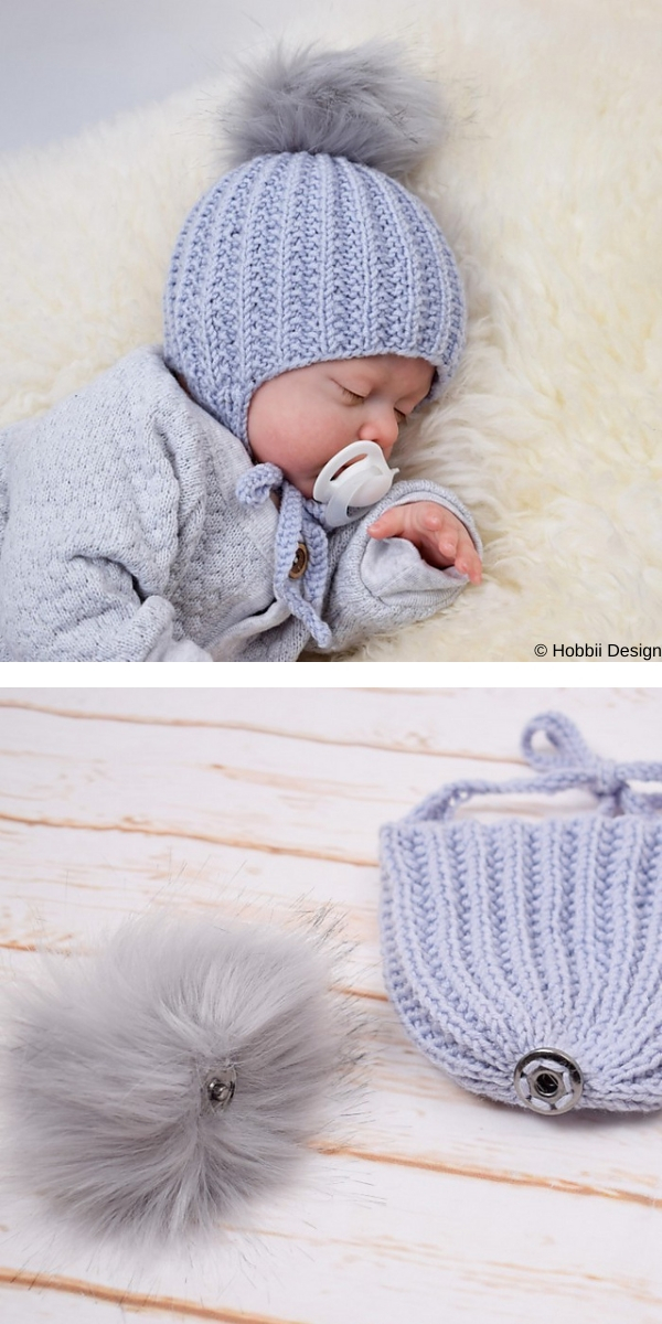 Knit baby hot sale earflap hat