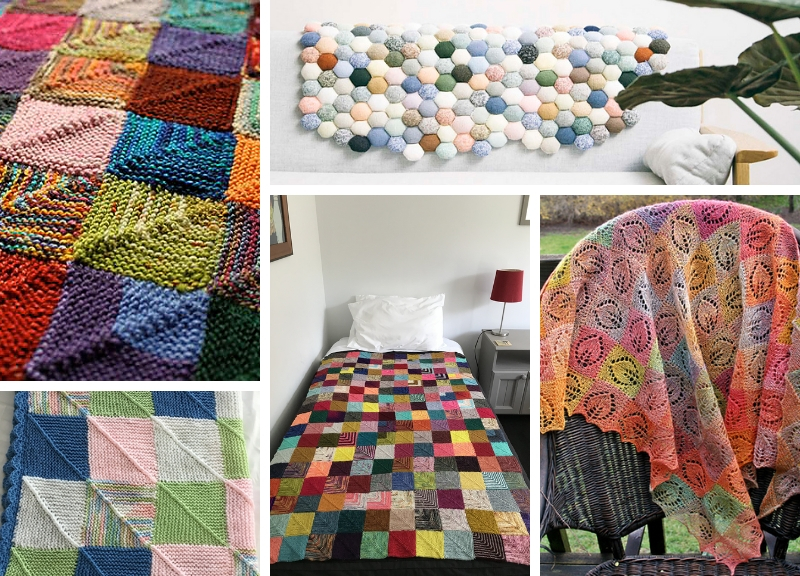 Knitted Patchwork Blankets Free Knitting Patterns