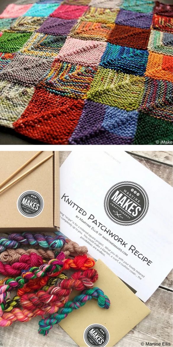 19 Fabulous Knitted Patchwork Blankets Free Knitting Patterns