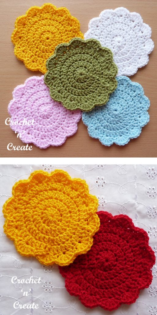 floral coaster free crochet pattern
