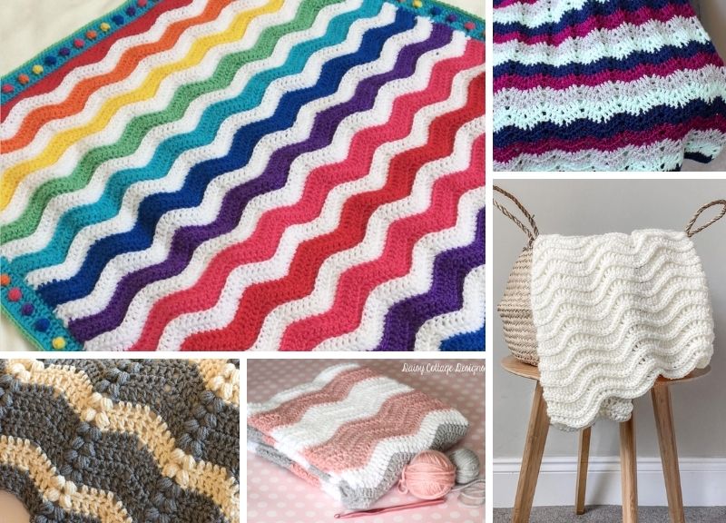 Pretty Ripple Crochet Blanket Ideas