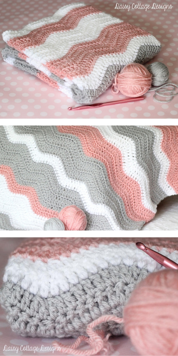 free crochet pattern: Pretty Ripple Blanket 