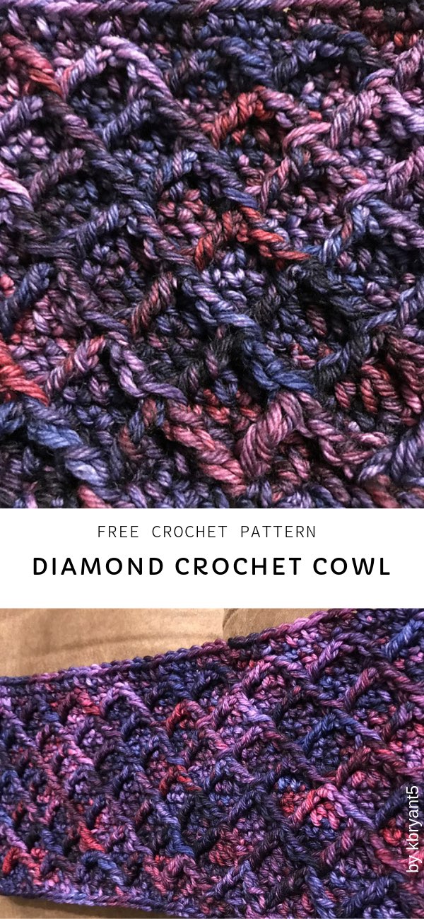 Diamond Crochet Cowl Free Pattern the best realization