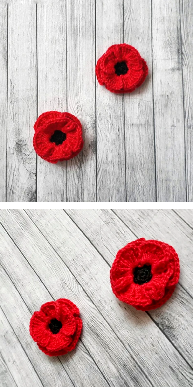 lovely crochet poppy flowers