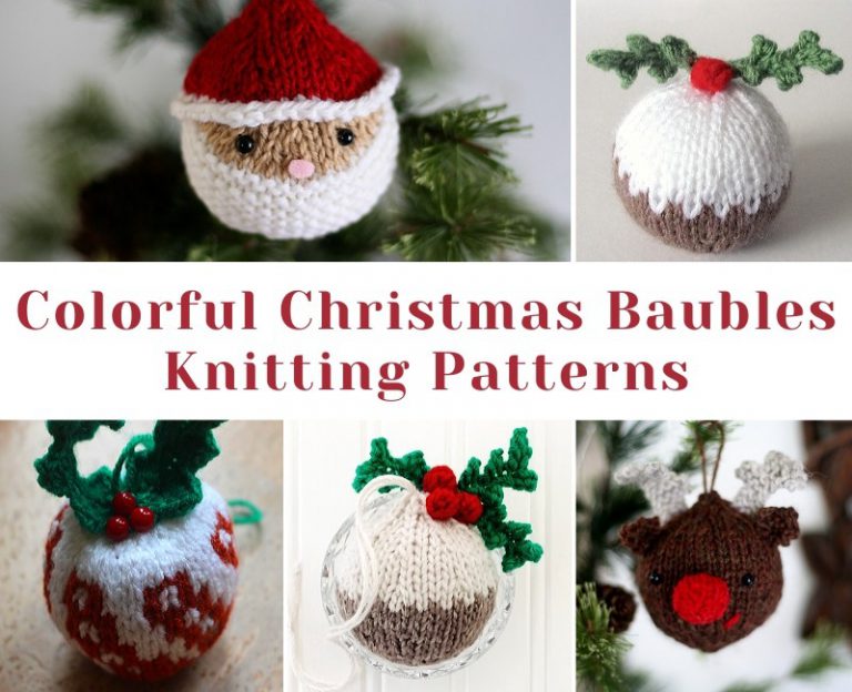Colorful Christmas Baubles Free Knitting Patterns