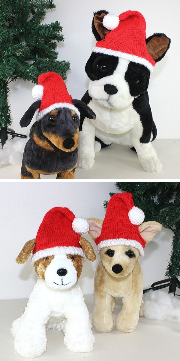Dog Christmas Santa Hat Free Knitting Pattern