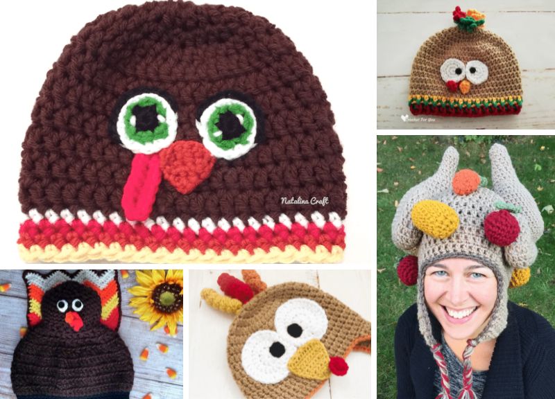 Funny Turkey Crochet Hats For Thanksgiving
