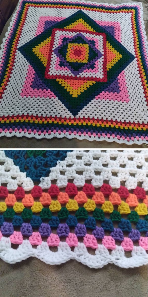 Kaleidoscope Granny Blanket free crochet pattern