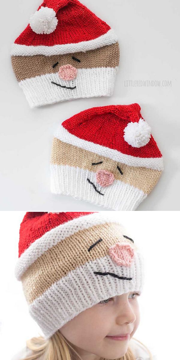 Santa hat free knitting pattern