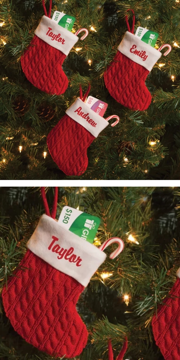 How to Knit Easy Mini Christmas Stockings 