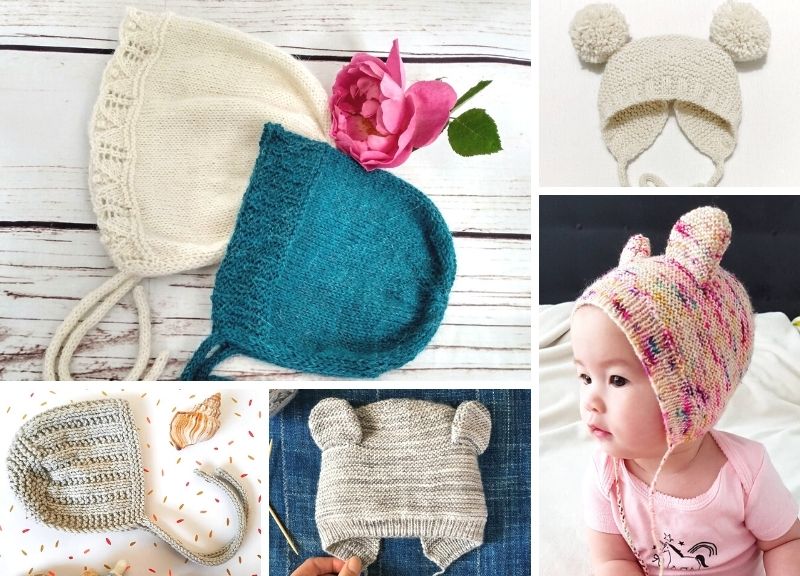 Cute Knitted Baby Bonnets