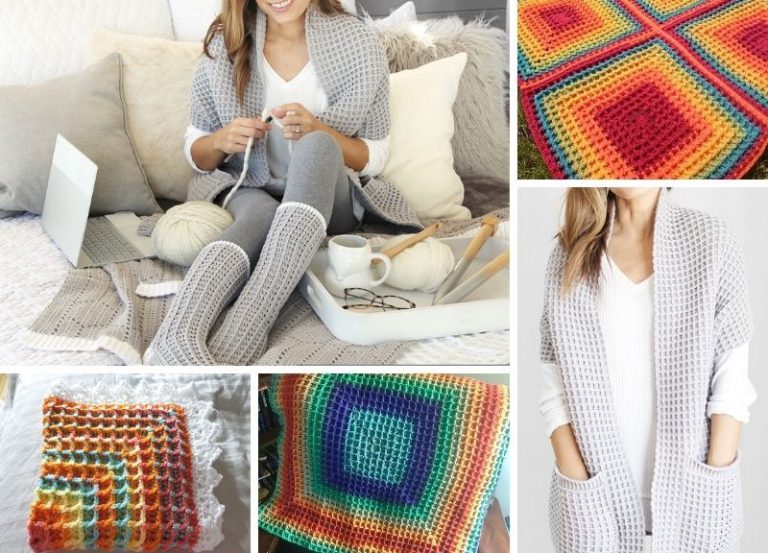 27 Beautiful Waffle Stitch Crochet Blankets Ideas