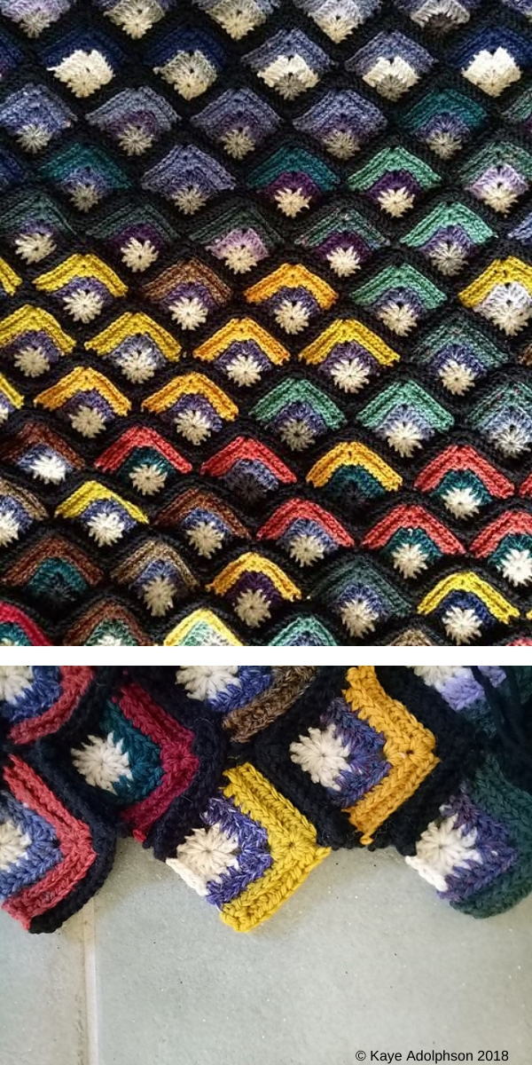 Black and colorfull squares blanket