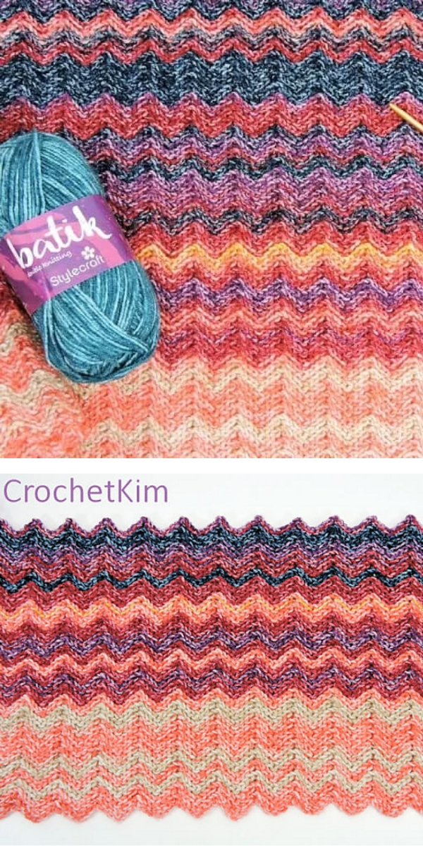 Ripple red purple and orange crochet pattern