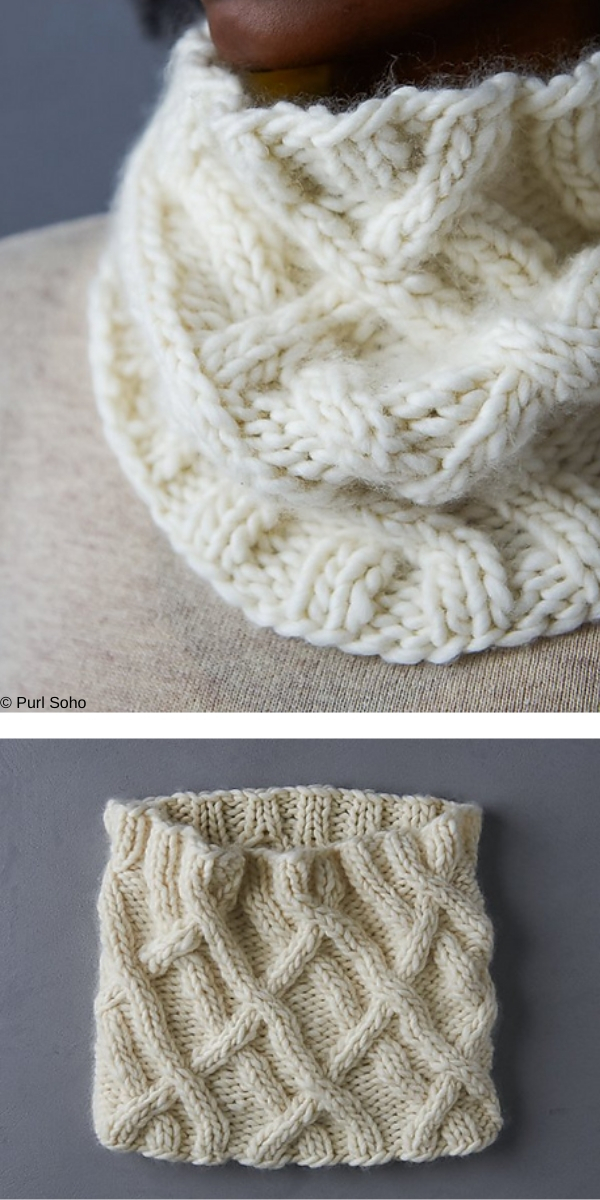 Wandering Cable Cowl free knitting pattern