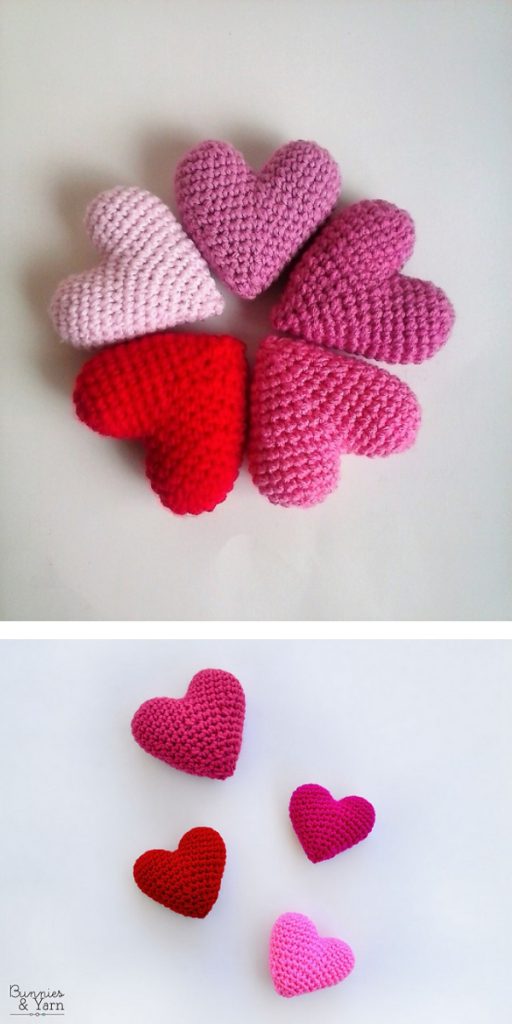 3D hearts amigurumi free pattern