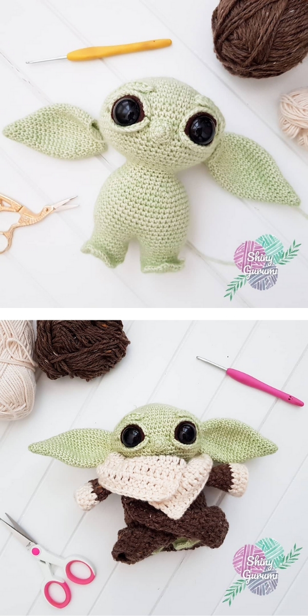 cute green amigurumi crochet yoda