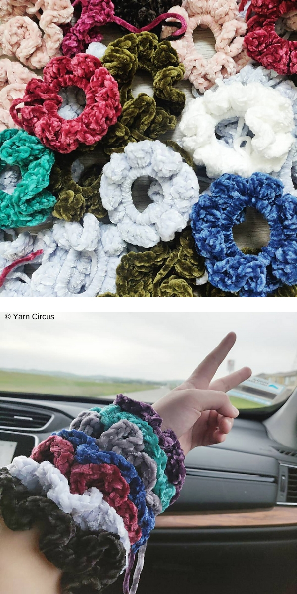 25 Easy Crochet Scrunchie Patterns • Made From Yarn