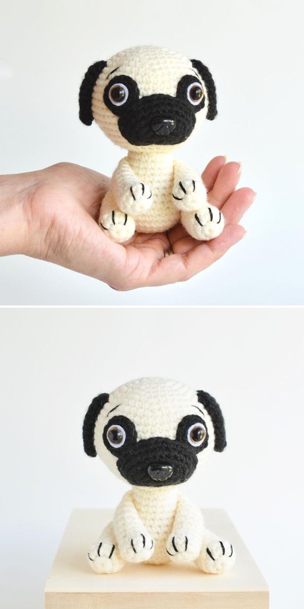 amigurumi pug dog free crochet pattern