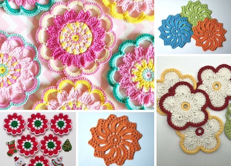 Floral Coasters Free Crochet Patterns