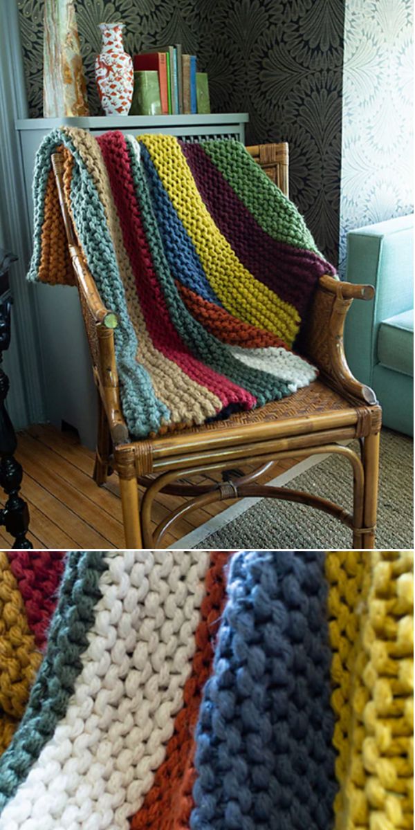 free knit throw pattern