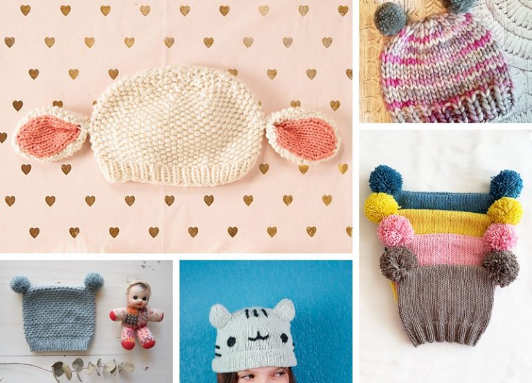 Adorable Knitted Baby Hats With Ears