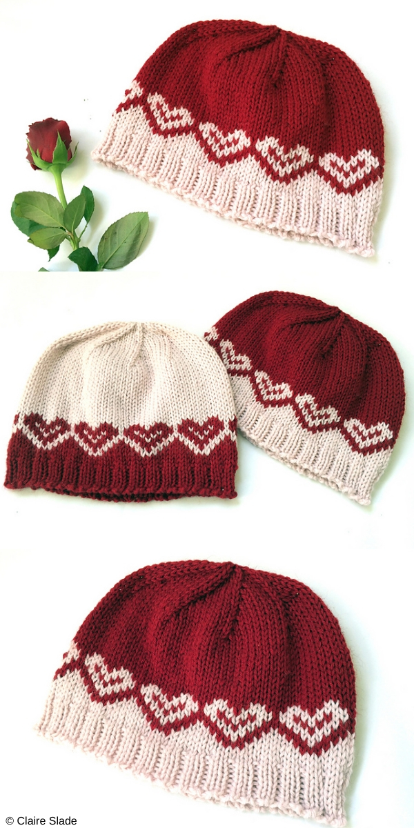 3pcs- Red, White, Green Mini Love Letter Pattern Knitted Hat